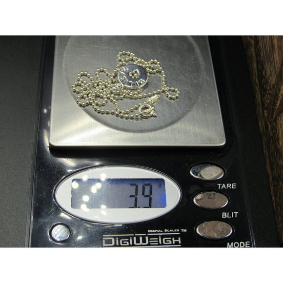 18" Sterling Silver Small Circle Believe Word Necklace Vintage Minimalist - Picture 6 of 6